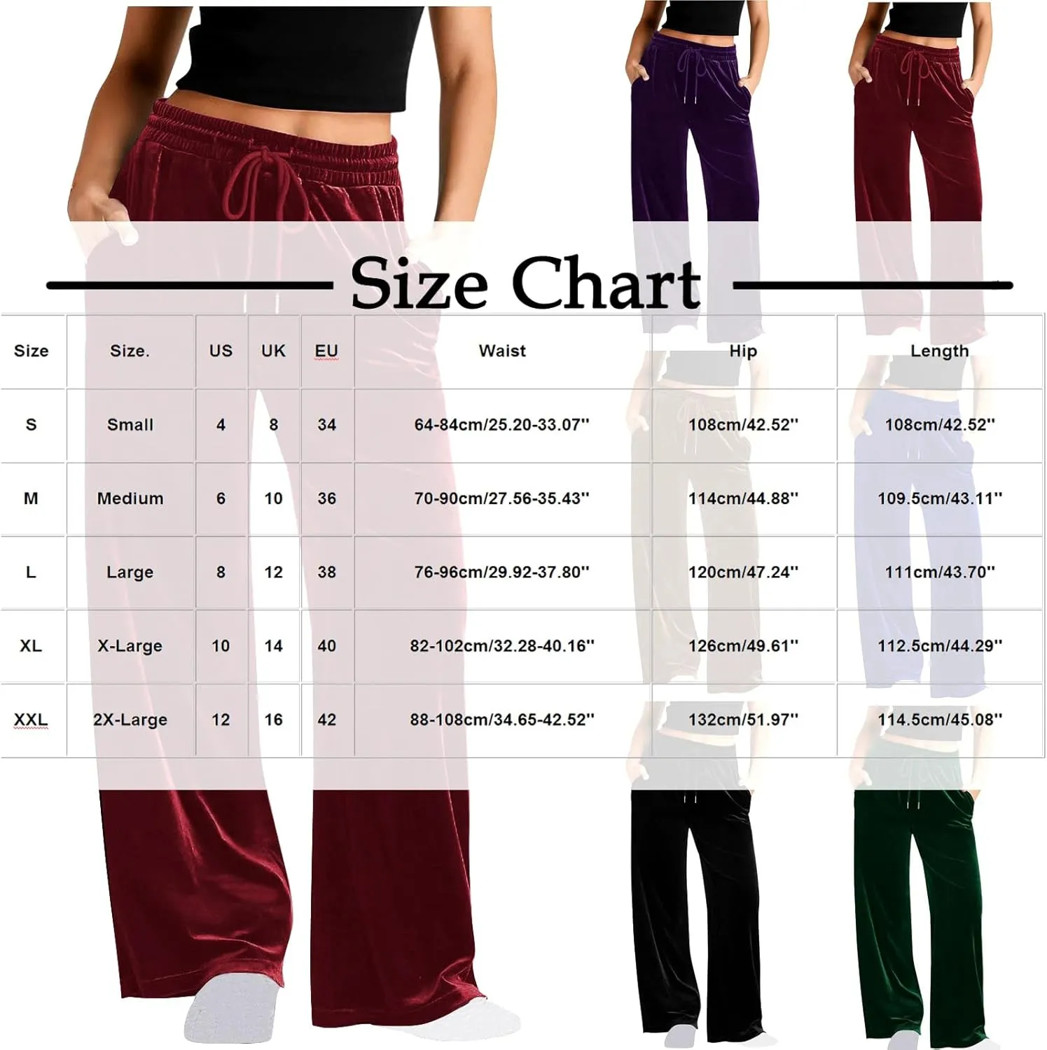 Women Velour Pants Soft Velvet Sweatpants Straight Leg Athletic Joggers Casual Lounge Pajama Pants with Pockets