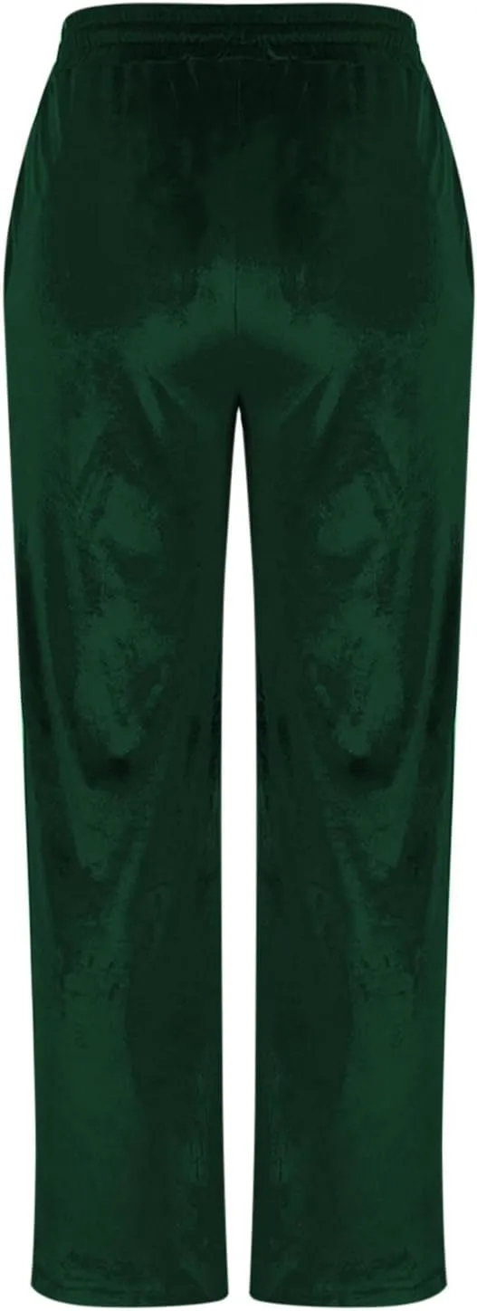 Women Velour Pants Soft Velvet Sweatpants Straight Leg Athletic Joggers Casual Lounge Pajama Pants with Pockets