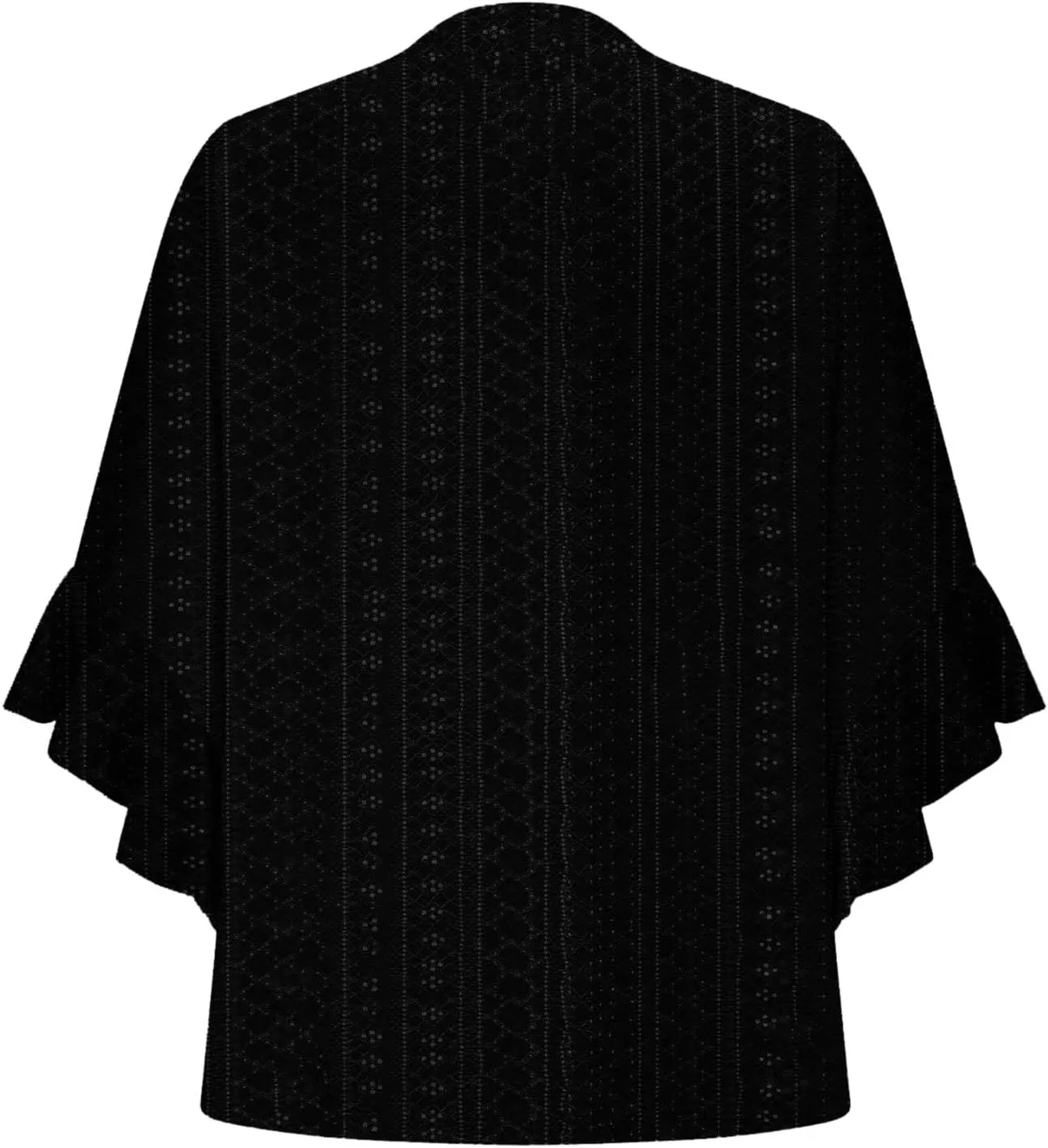Women's Eyelet Poncho Tops Half Sleeve Tops Trendy Casual Lightweight Flowy Shirt Ruffles Hem Dressy Elegant Blouse