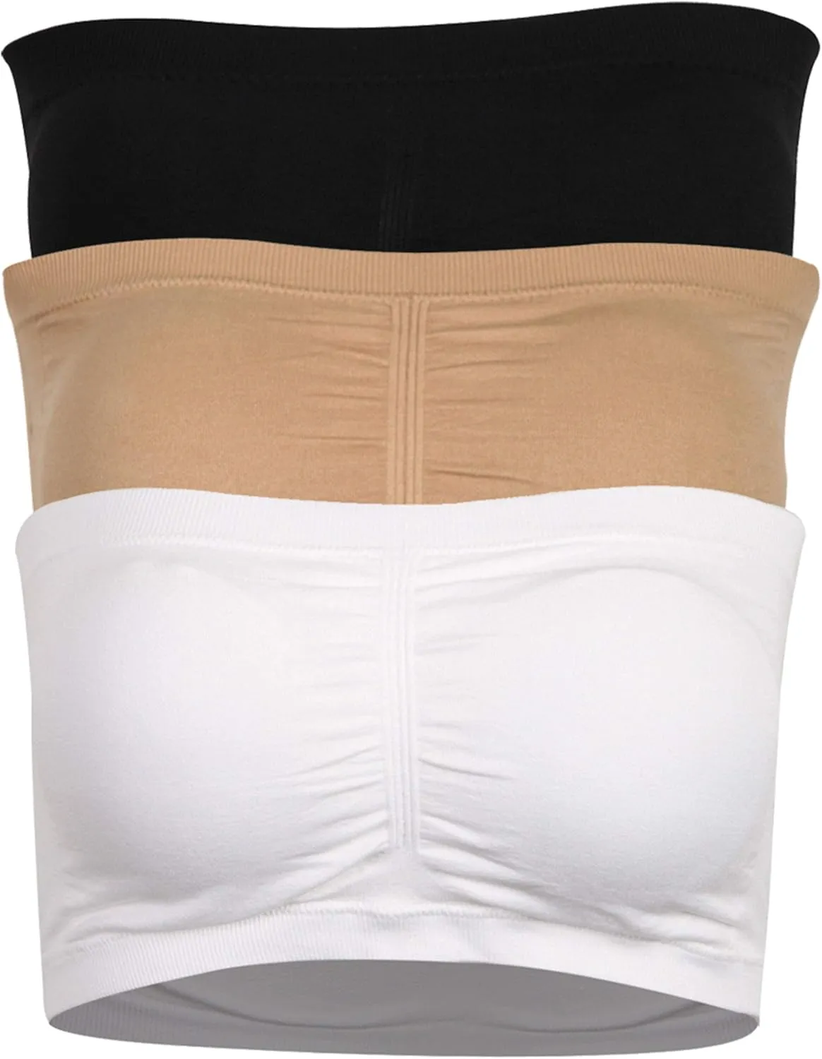 Women's Strapless Bralette Seamless Bandeau Tube Top Bra 3 & 2 Packs