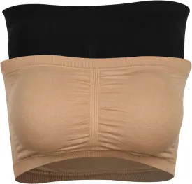 Women's Strapless Bralette Seamless Bandeau Tube Top Bra 3 & 2 Packs