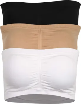 Women's Strapless Bralette Seamless Bandeau Tube Top Bra 3 & 2 Packs