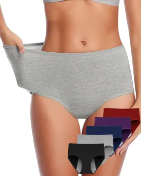 Womens Underwear Cotton High Waisted Panties Full Coverage Postpartum Briefs Soft Stretch Ladies Underpants Multi Pack