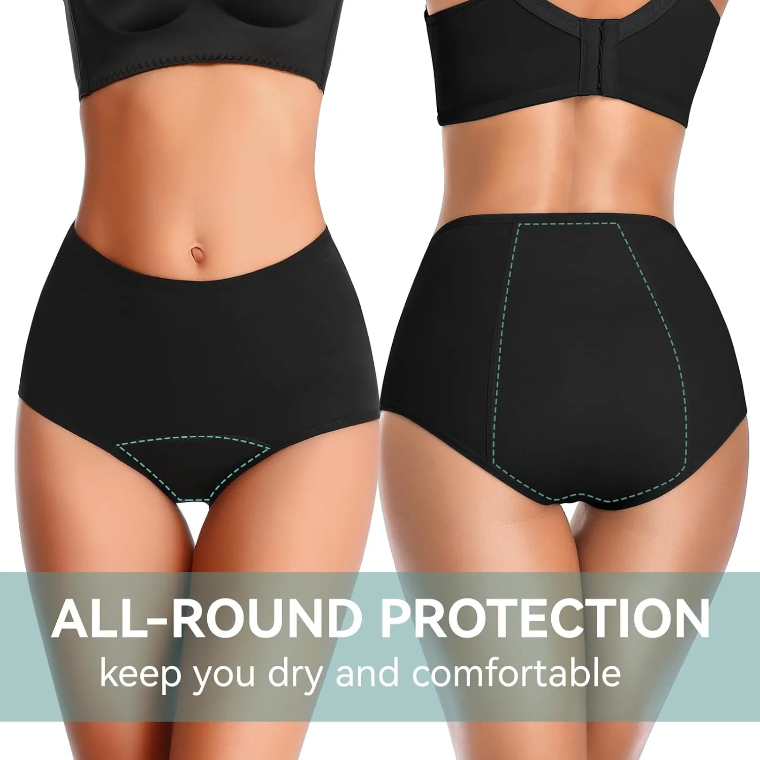 Womens Underwear Cotton High Waisted Panties Full Coverage Postpartum Briefs Soft Stretch Ladies Underpants Multi Pack