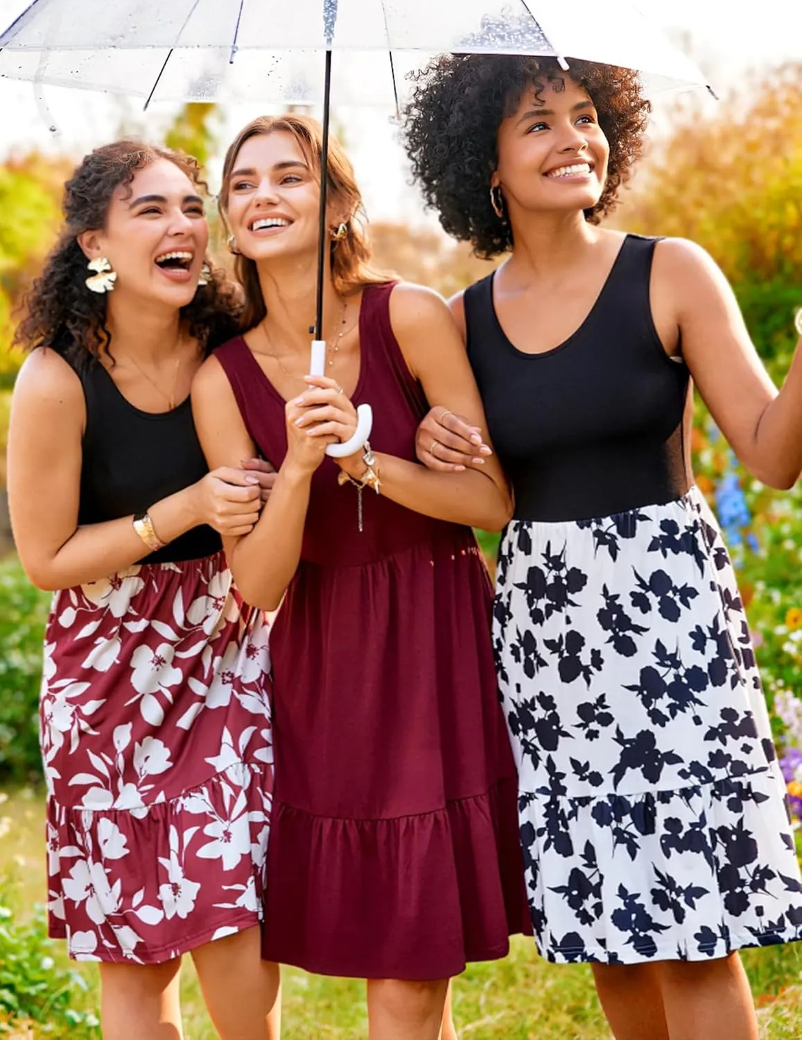 Zeagoo Women Summer Dresses Sleeveless Casual Tank Dress Flowy Tiered Short Beach Dresses Womens Sundress with Pockets